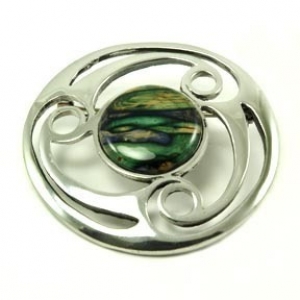 Celtic Classic Pewter Brooch with Unique Heathergem HB57
