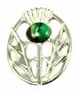 Scottish Thistle Brooch with Unique Heathergem HB56