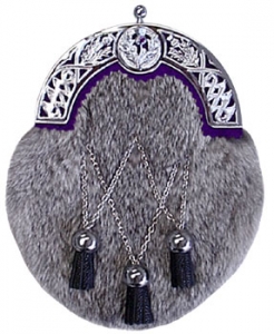 Grey Rabbit/Gemstone Dress Sporran